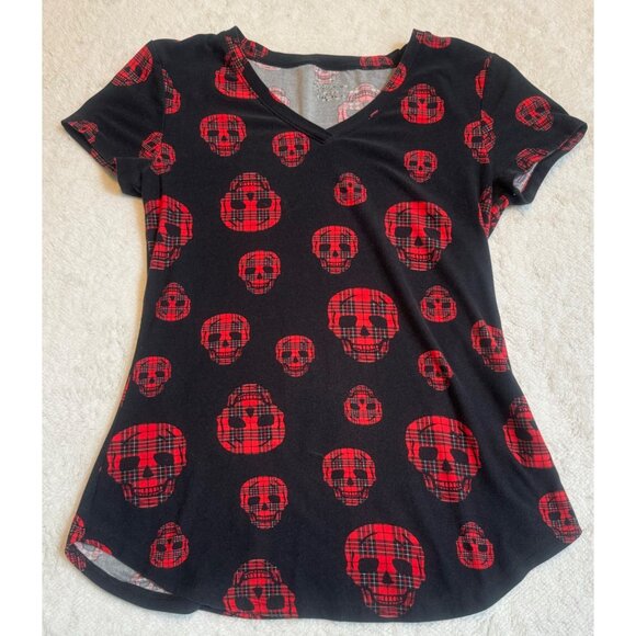 No Boundries 2 for 1 T-shirt/Blouse Red skull and Leopard Womens size Small/Medi - Picture 5 of 16